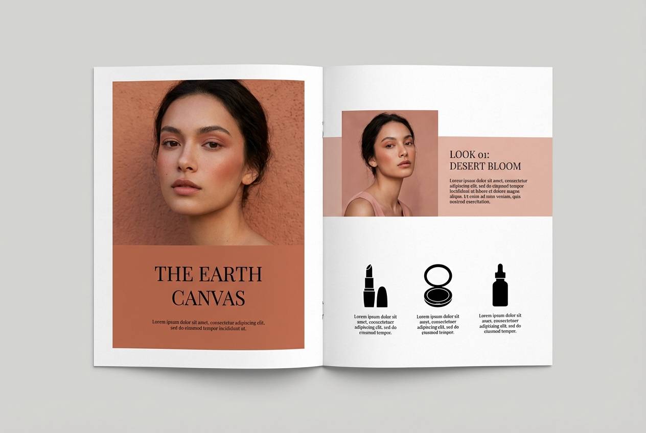 beauty lookbook spread