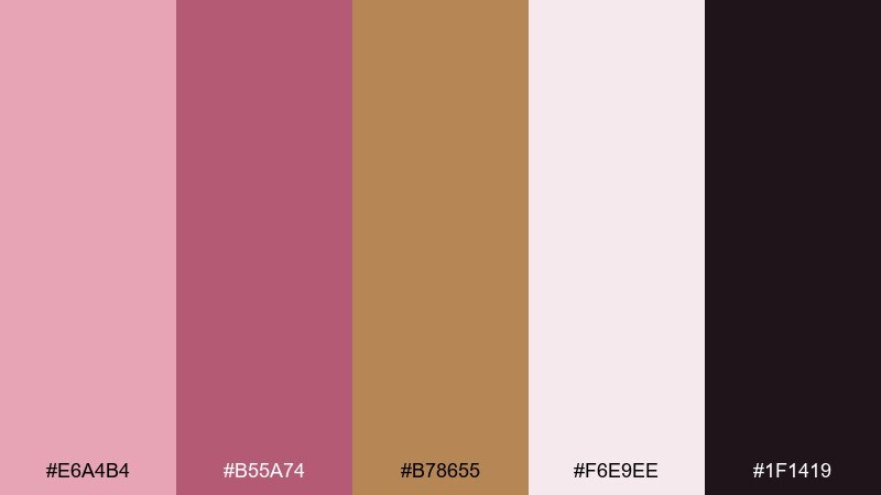 berry bronze elegance color palette with hex codes