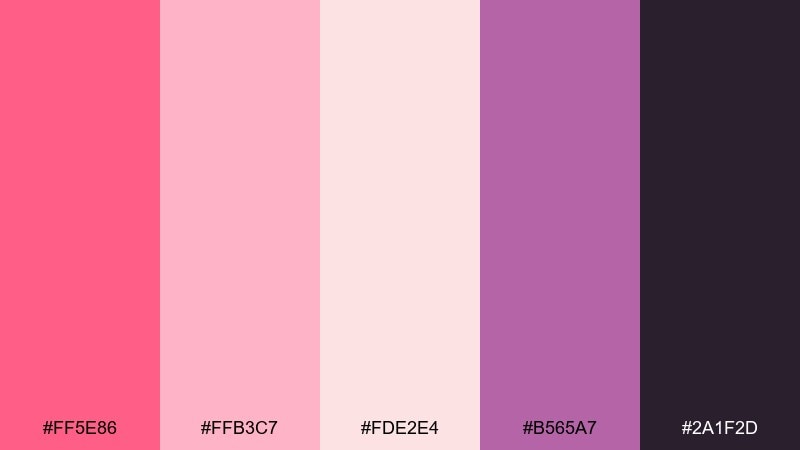 berry cream color palette with hex codes