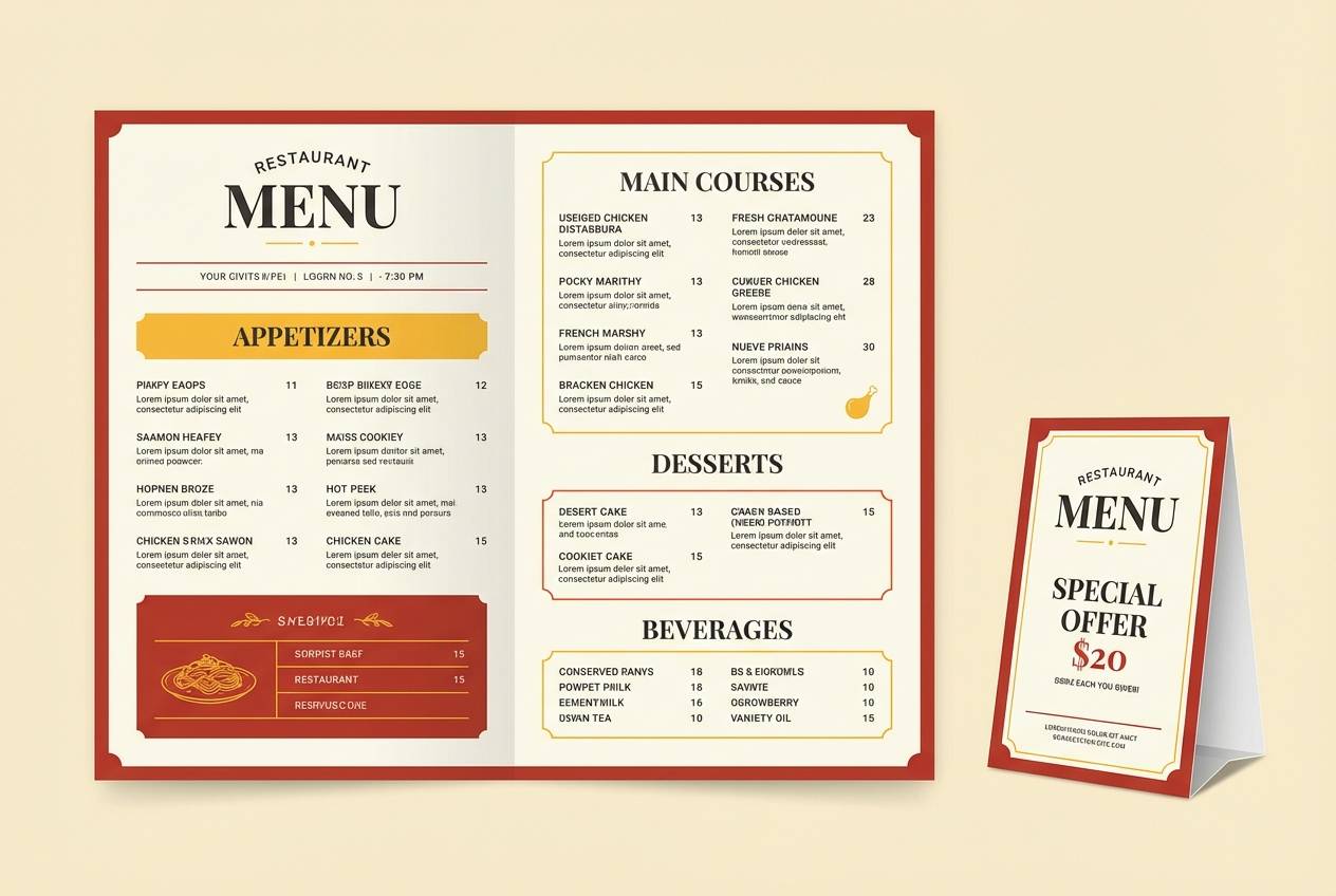 bistro menu layout