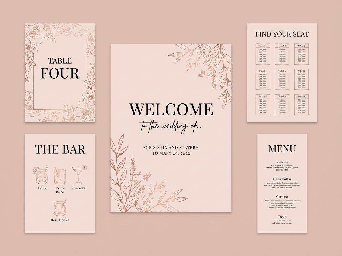 wedding table signage design