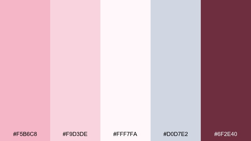 blooming interface color palette with hex codes