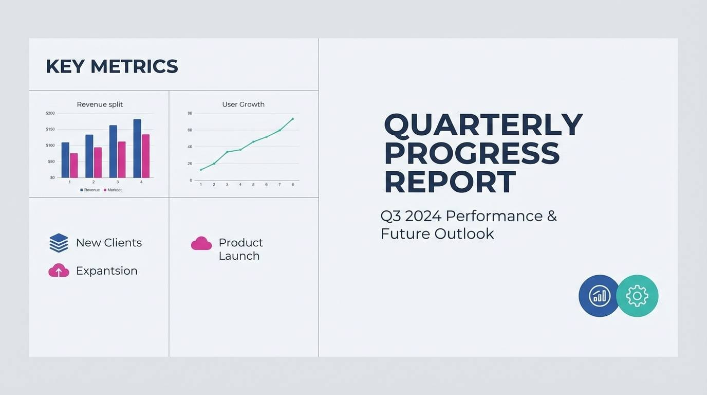 blue green pink modern slide deck layout