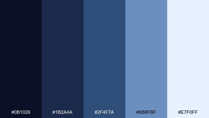 blue hour color palette with hex codes