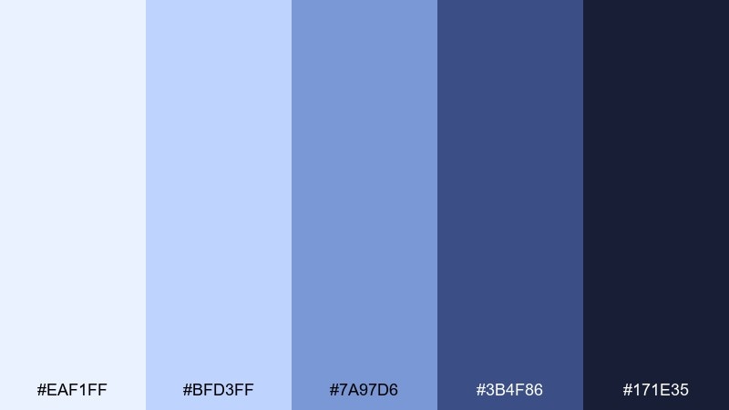 blue hour whisper color palette with hex codes