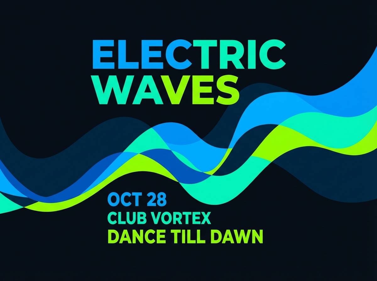 blue neon green club event poster design