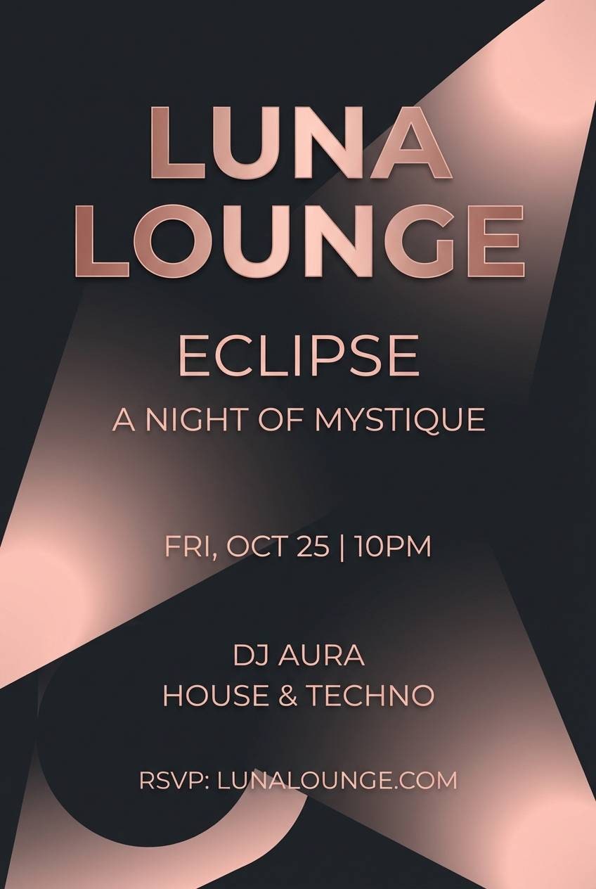 club flyer with blush lights