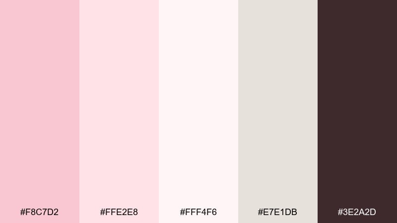blush and bone color palette with hex codes