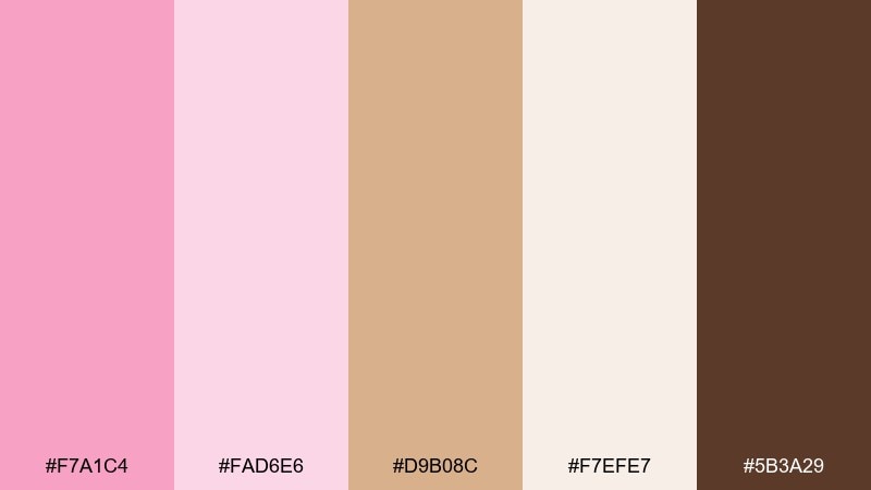blush and cocoa color palette with hex codes