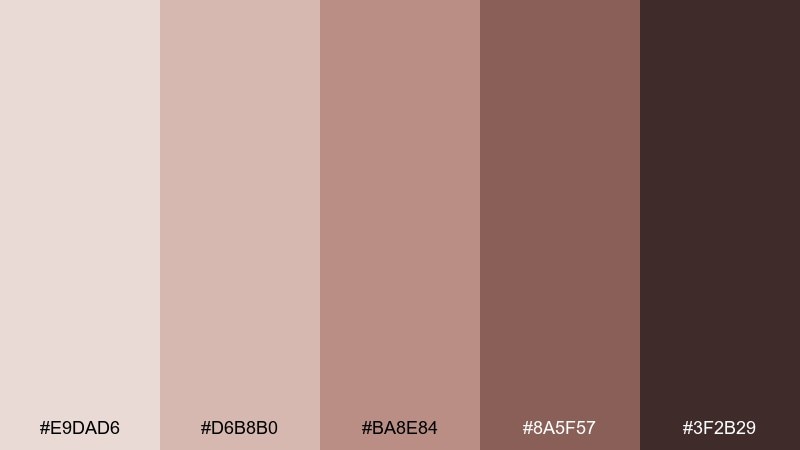 blush copper minimal color palette with hex codes