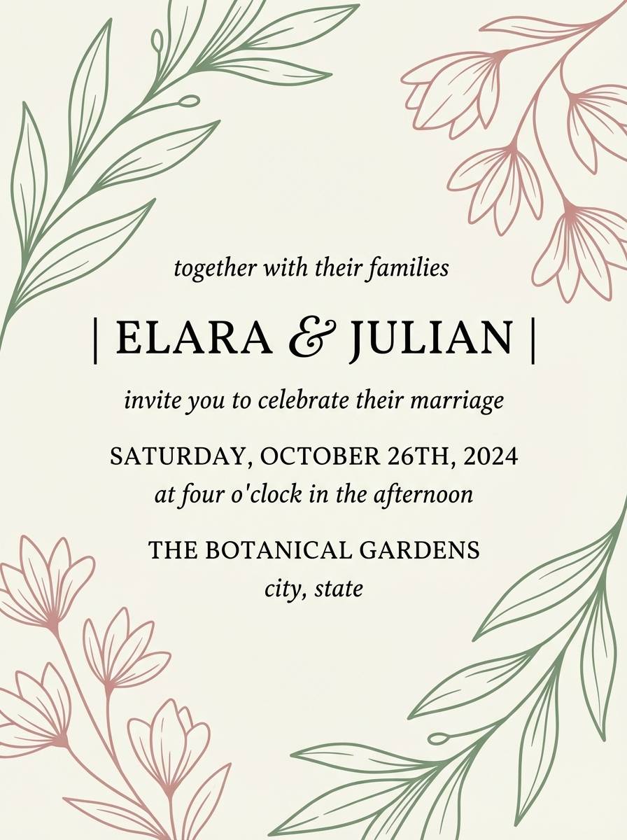 blush denim invitation