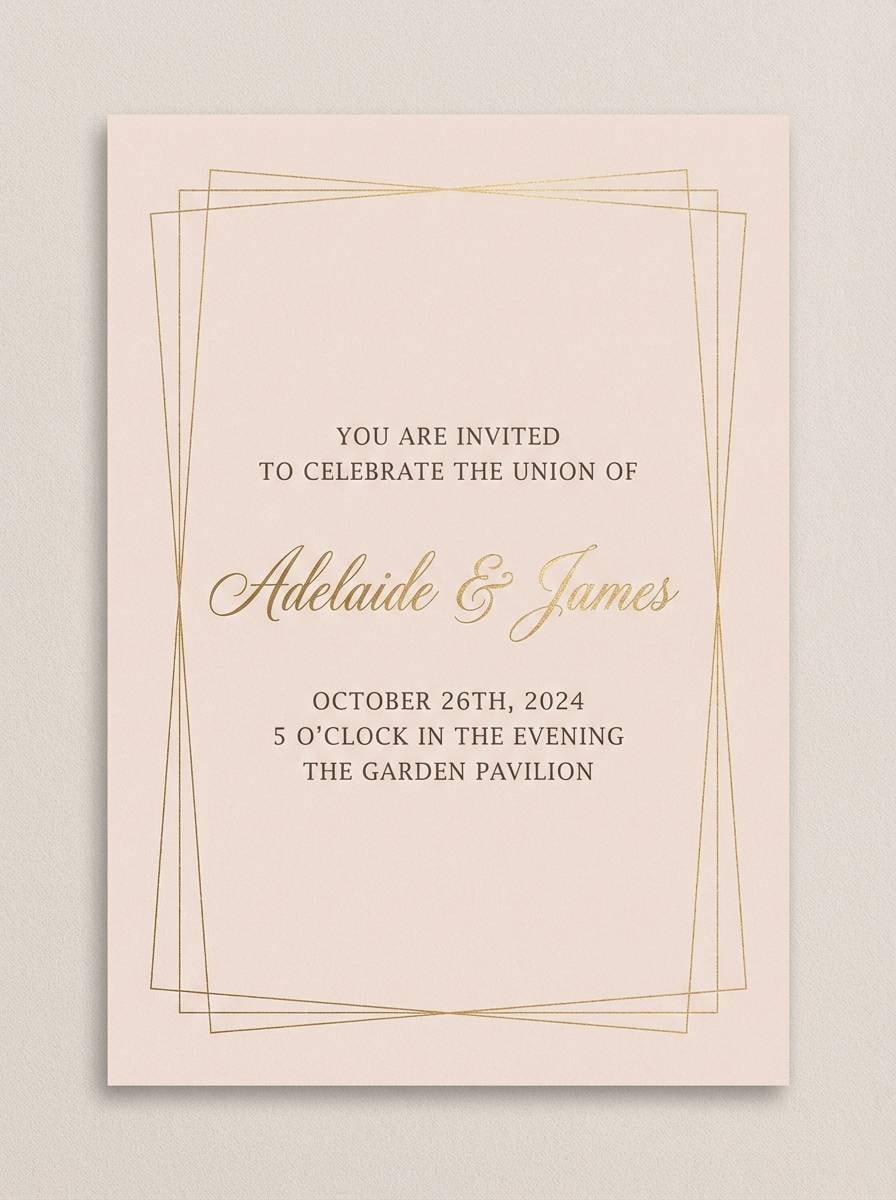 blush gold invitation