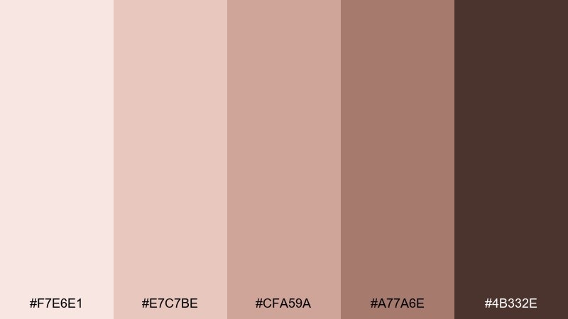 blush latte color palette with hex codes