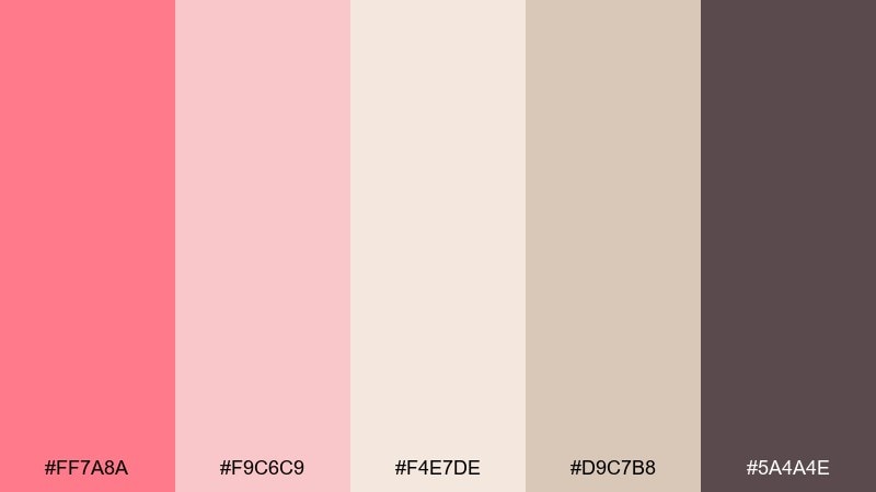 blush linen color palette with hex codes