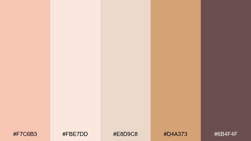 blush linen color palette with hex codes