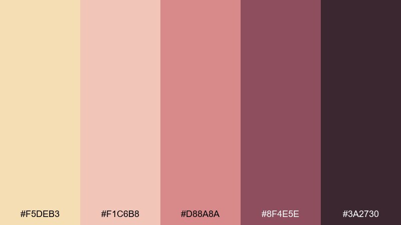 blush orchard color palette with hex codes