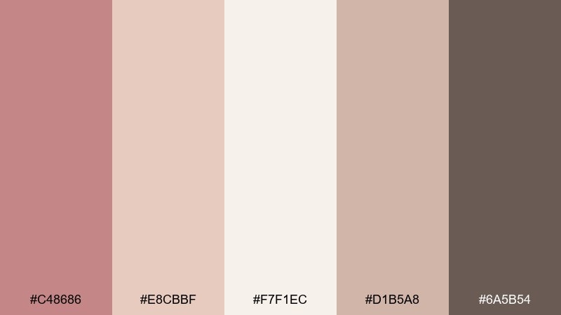 blush sandstone color palette with hex codes