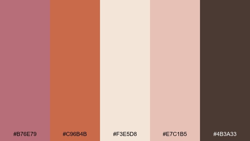 blush terracotta linen color palette with hex codes