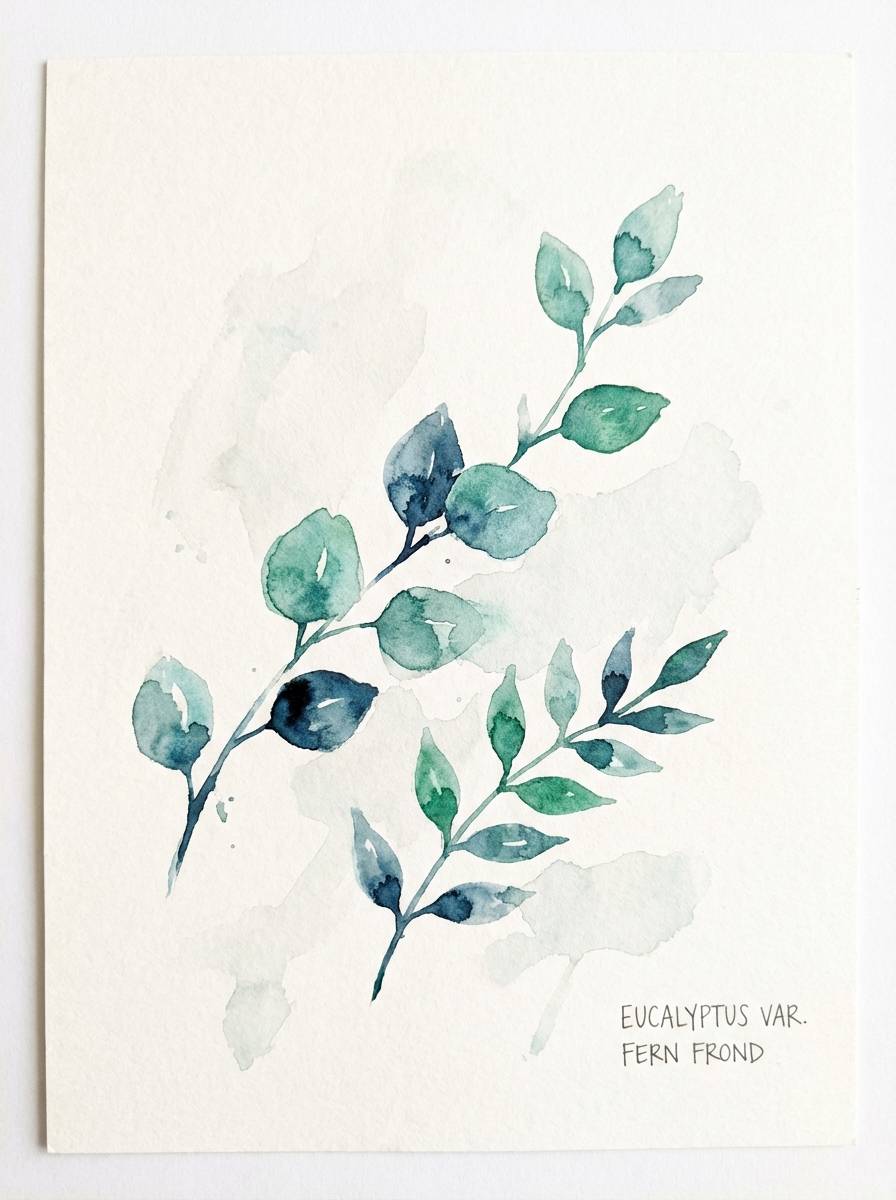 watercolor botanical leaves