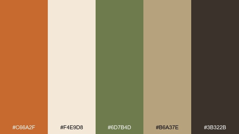 botanical harvest color palette with hex codes