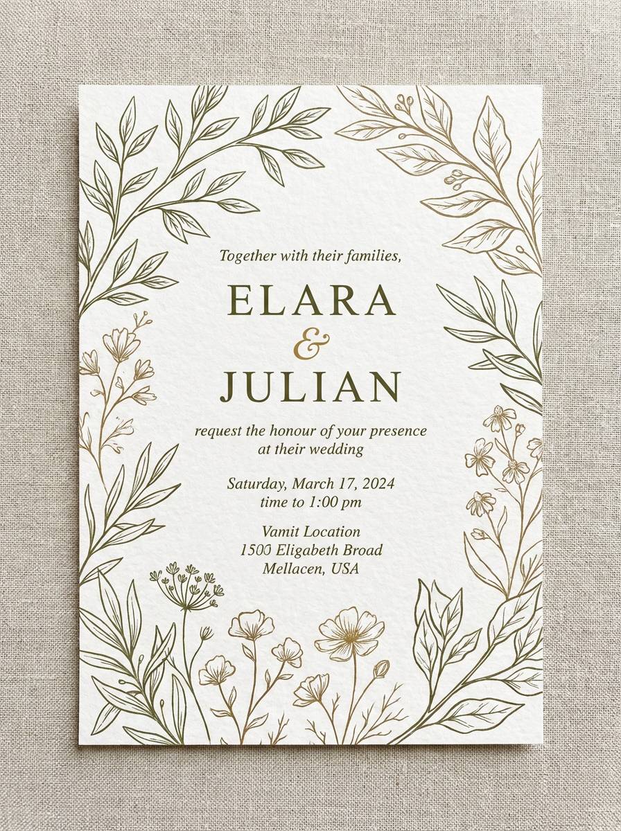 botanical invitation card
