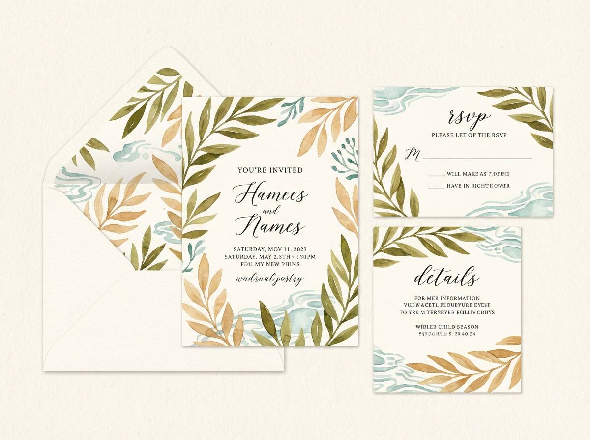 botanical invitation suite