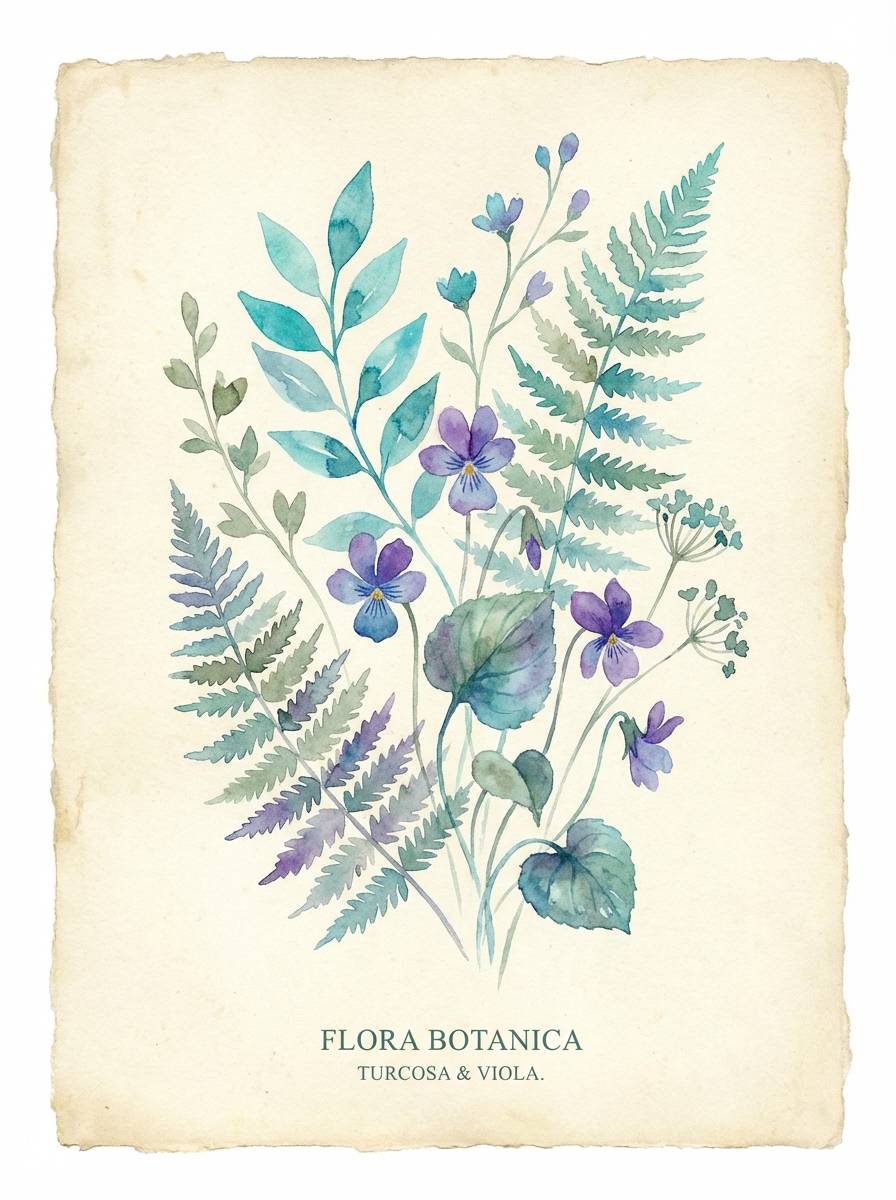 watercolor botanical poster