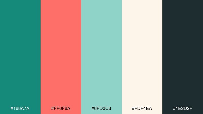botanical reef color palette with hex codes
