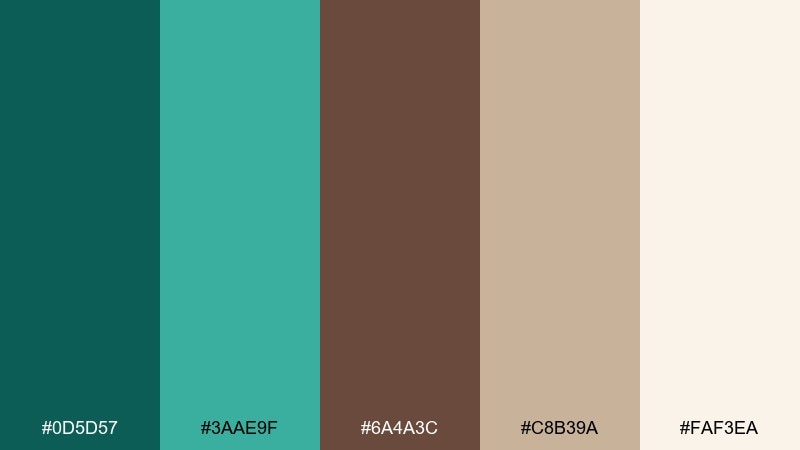 botanical study color palette with hex codes