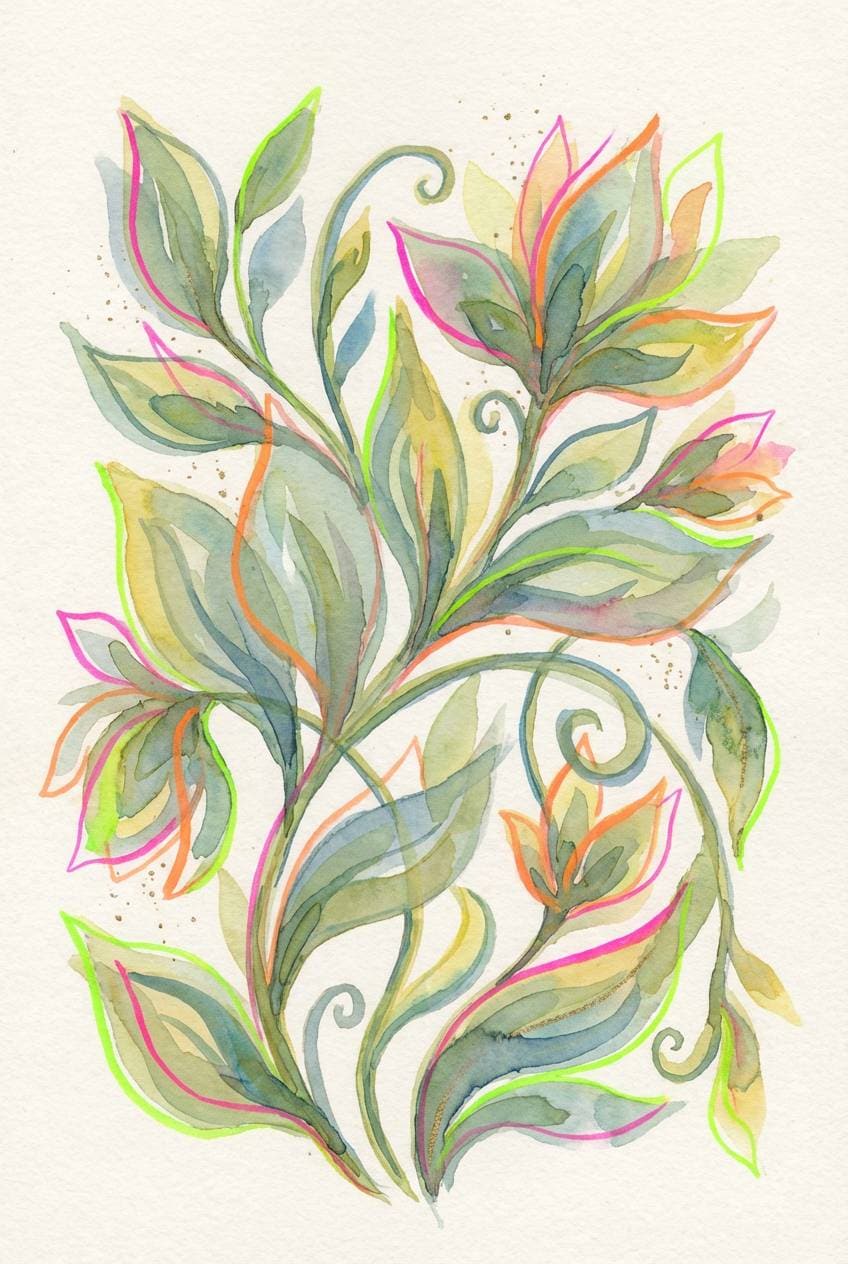 botanical watercolor poster