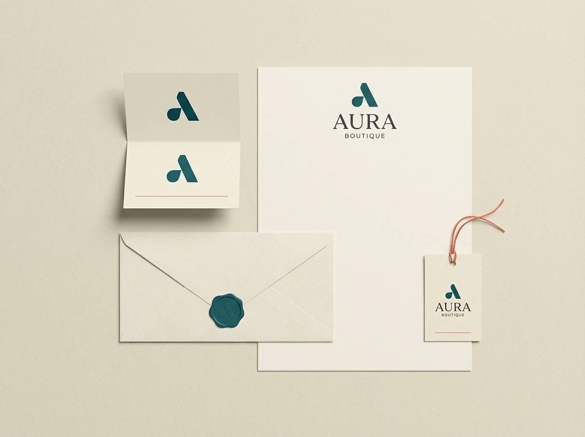 boutique branding teal coral