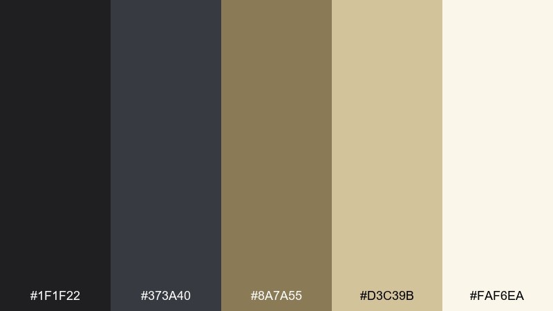 boutique gold accent color palette with hex codes