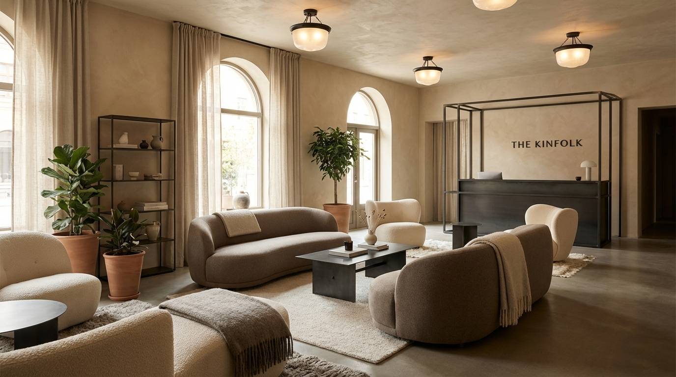 boutique lobby neutral tones