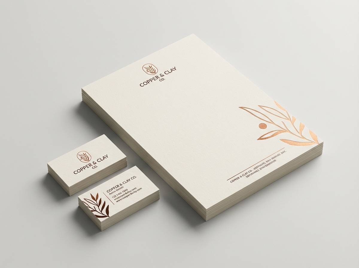 copper stationery branding