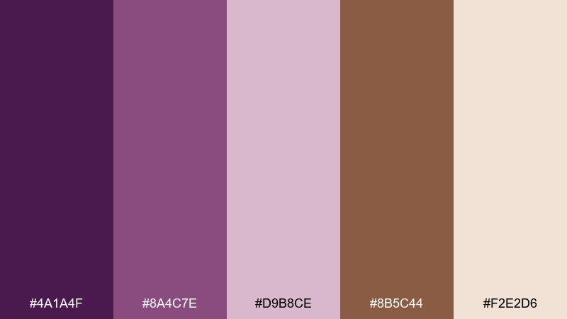 boysenberry clay color palette with hex codes