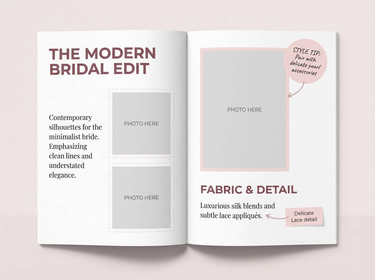 bridal lookbook layout