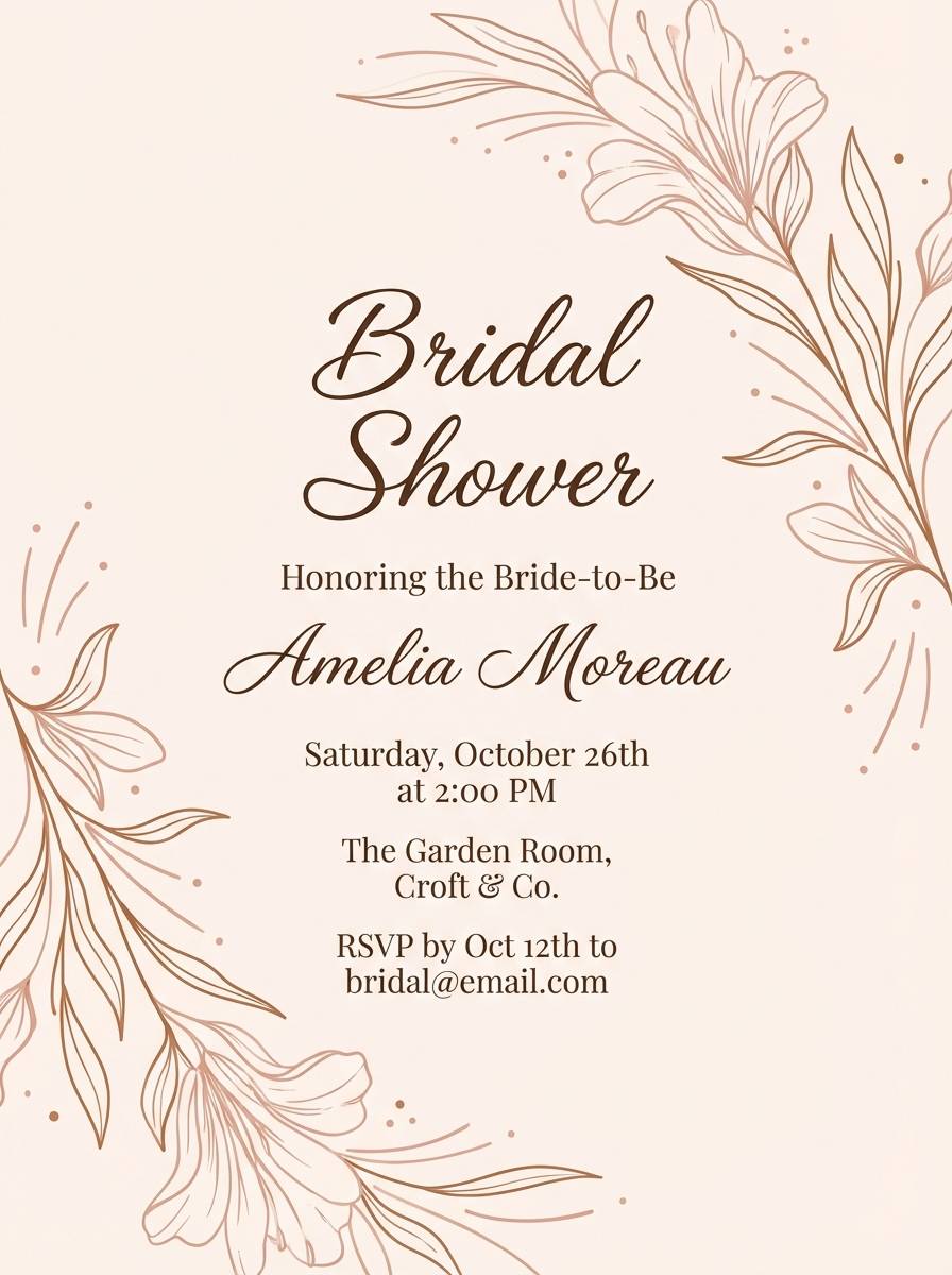 bridal invitation in blush neutrals