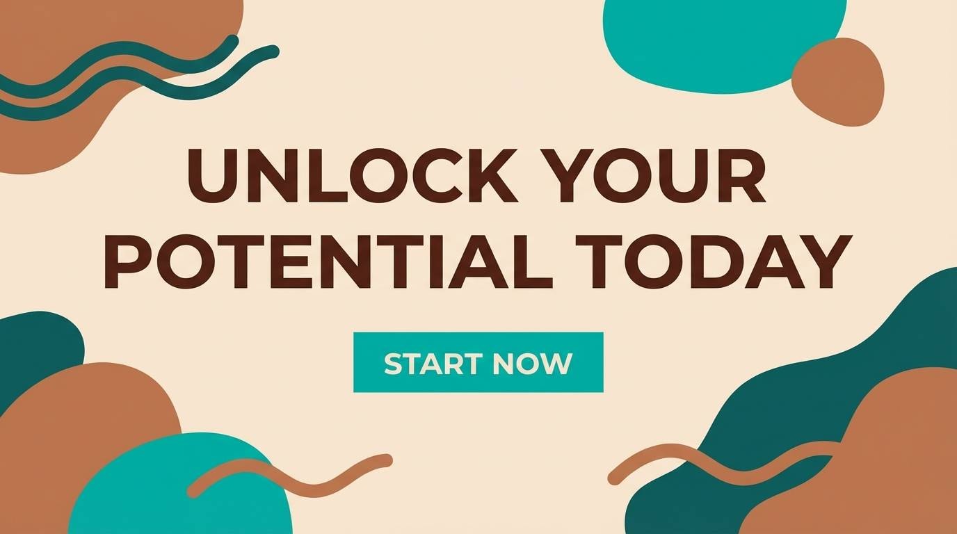 brown turqoise color promo banner graphic