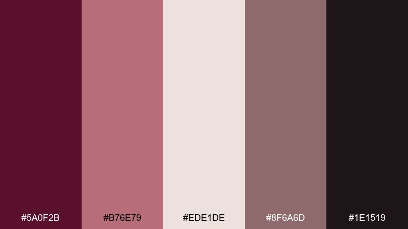burgundy smoke color palette with hex codes