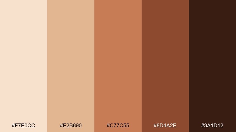 burnt sienna botanica color palette with hex codes