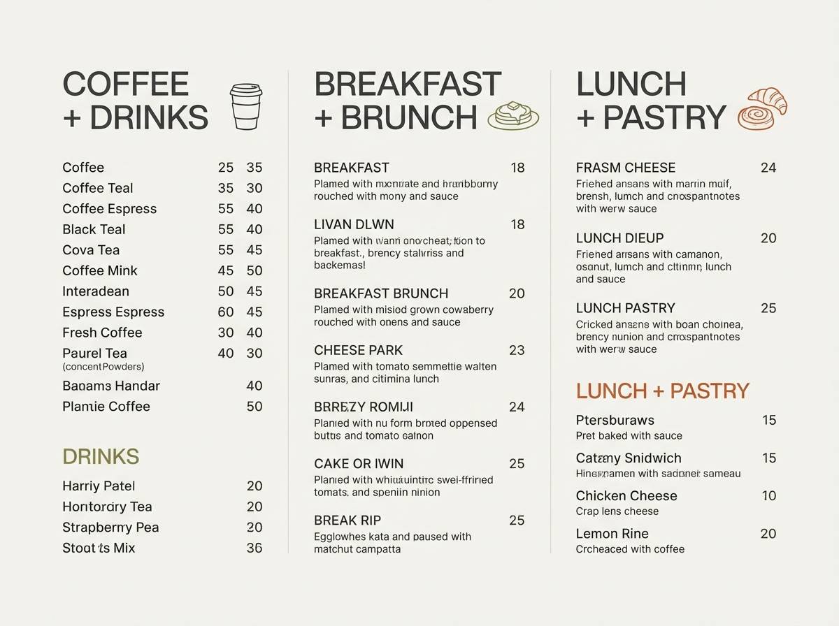 modern cafe menu design