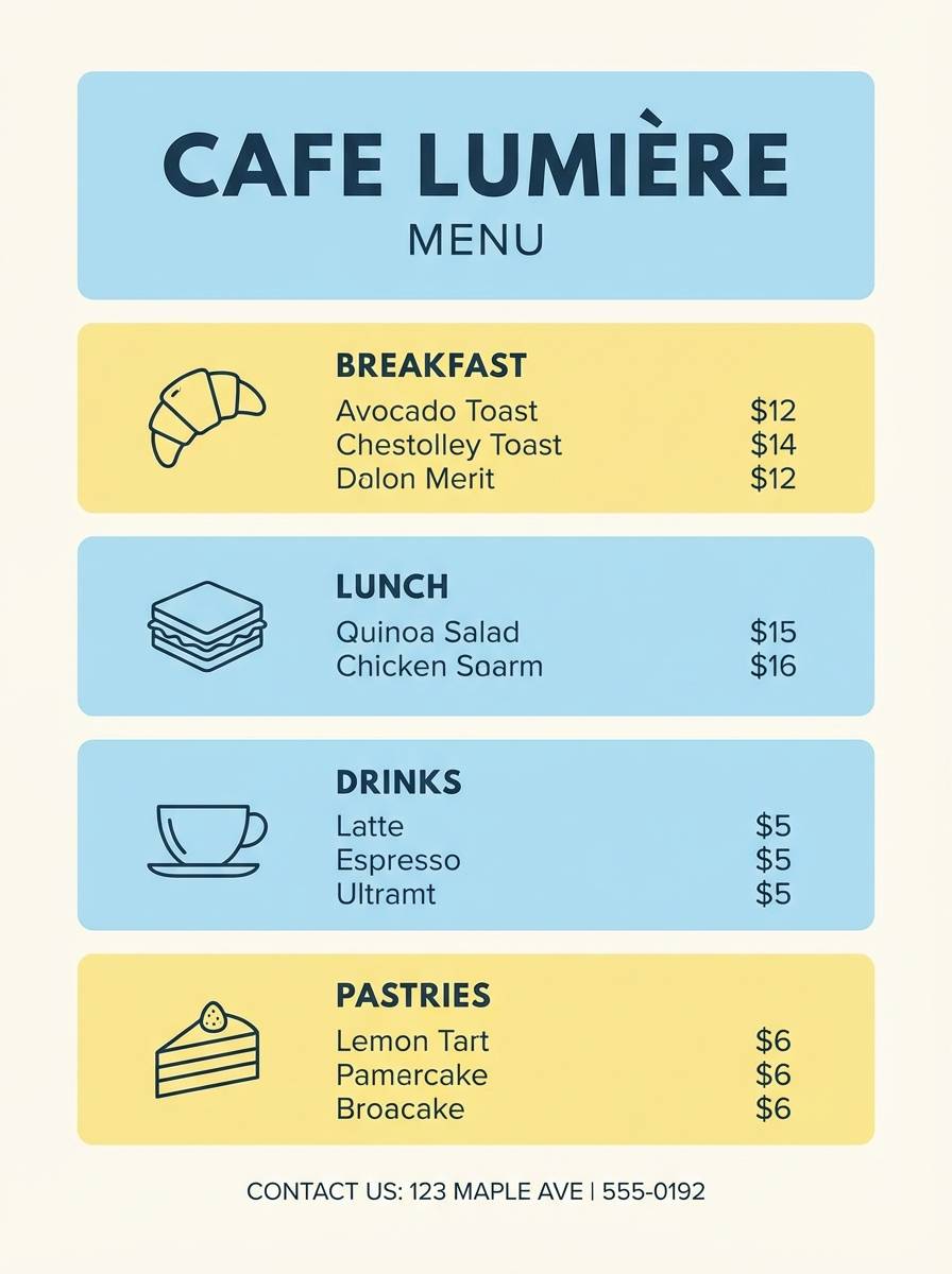 cafe menu flyer