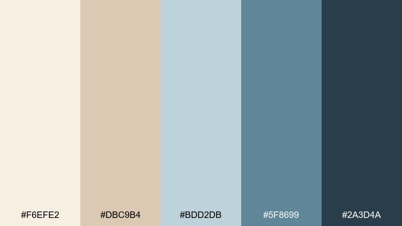 calm studio color palette with hex codes