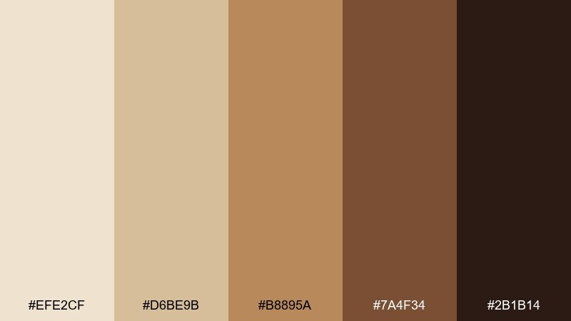 camel cocoa color palette with hex codes