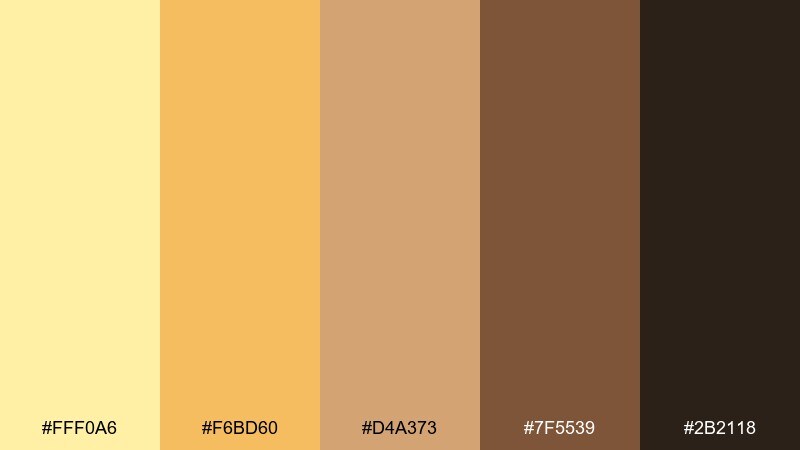 candlelight cocoa color palette with hex codes