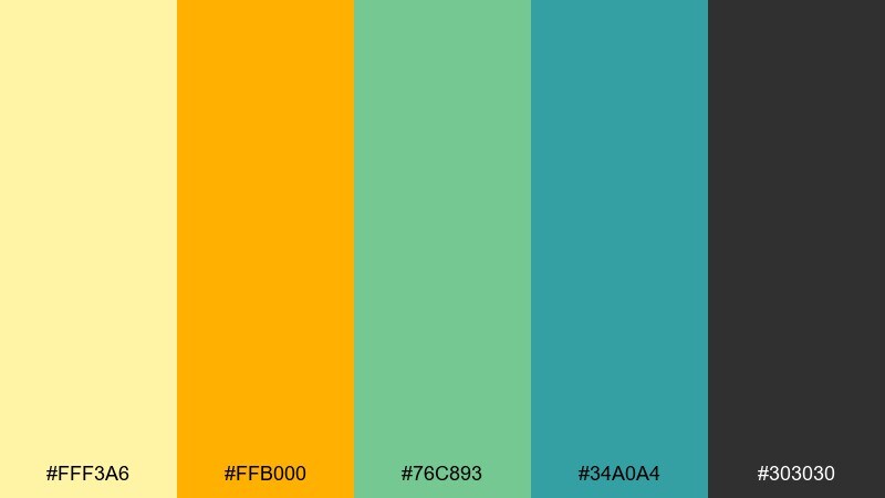 candlelit citron color palette with hex codes