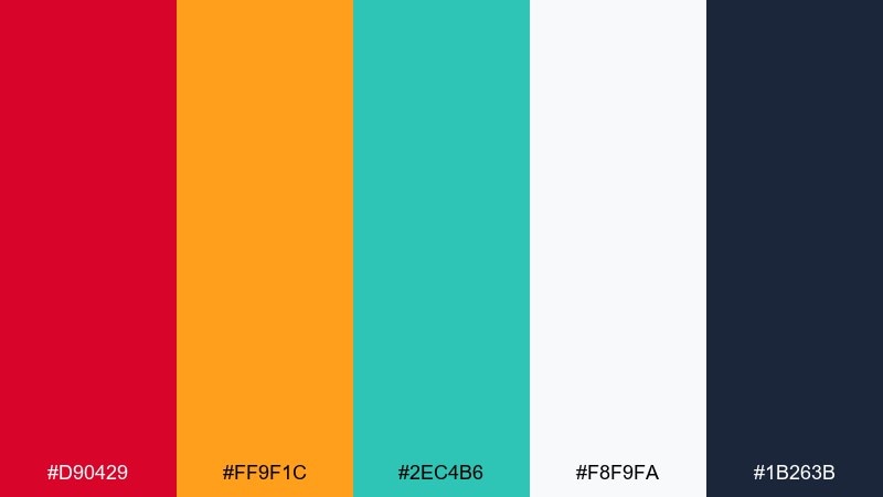 candy apple shine color palette with hex codes