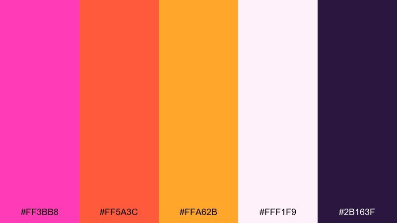 candy citrus color palette with hex codes