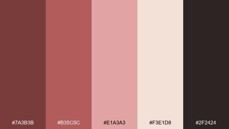 canyon rose color palette with hex codes