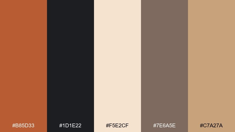 caramel ink color palette with hex codes